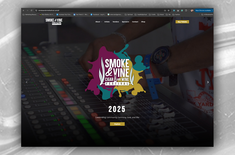 Smoke and Vine Festival Website
